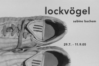 sabine bachem: lockvögel / invitation card / 23x13,5cm / 2 p. / pan kunstforum / 2005