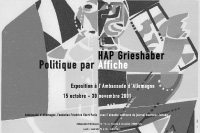 hap grieshaber: politique par affiche / exhibition poster / german embassy, paris / 59,4x42cm / 2002