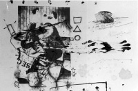 people / 24 works on paper / mixed media / each 70x100cm / mintrops burghotel, essen / 1990